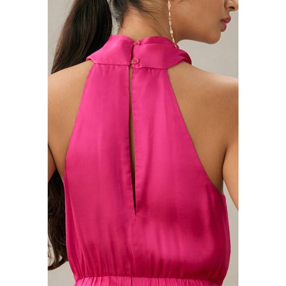 Anthropologie DOLAN Satin Halter Jumpsuit - Medium Petite (MP) - Picture 2 of 7